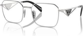 Prada 55mm Irregular optical glasses in Silver at Nordstrom