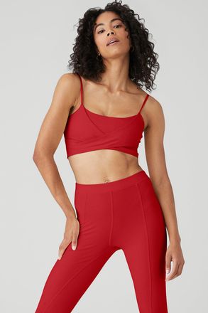 Alo Yoga | Airbrush Enso Bra in Classic Red, Size: Medium