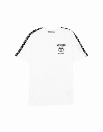Moschino Mens Moschino Couture Double Question Mark Organic Cotton T Shirt White 1001 - Size: 46