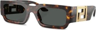 Versace Rechthoekige zonnebril - Heren - Zonnebrillen - Bruin - 54 MM - Accessoires