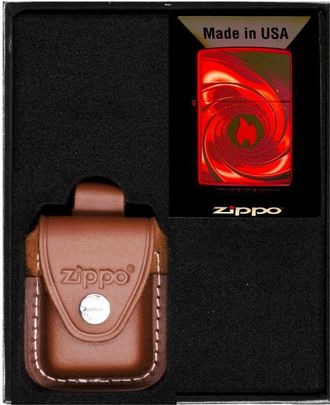 OEM Juego De Encendedores Zippo Candy Apple Red Swir Regalo N.&deg; 2