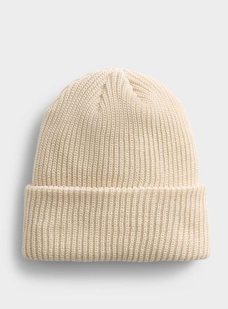 Simons Womens Solid-colour ribbed Tuque Hat