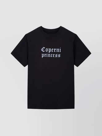 Coperni cotton ribbed rhinestone logo print boxy t-shirt