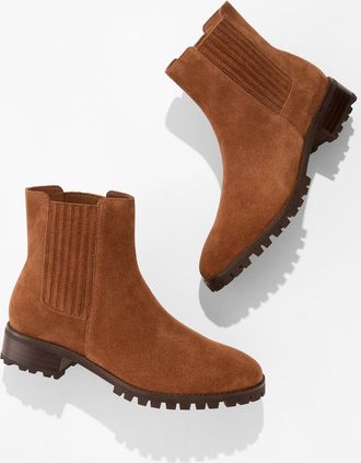 Talbots Tish Suede Ankle Boots - Cognac - 10 1/2 M Talbots
