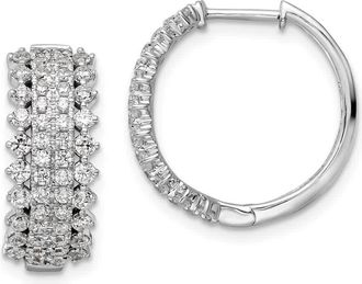 Diamond2Deal 14k Gold 1 1/2 ct Lab Grown Diamond Hinged Hoop Earrings VS Clarity, G-H Color