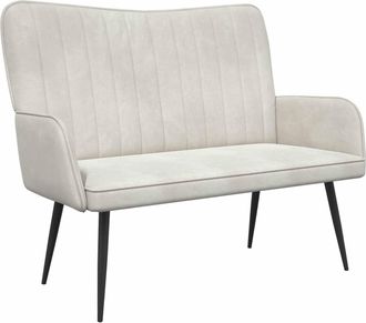 vidaXL Sof&aacute; De 2 Plazas Crema 115 X 61 X 87 Cm Terciopelo Vidaxl