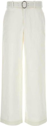 Jil Sander belted-waist wide-leg trousers - men - Cotton - 52 - White