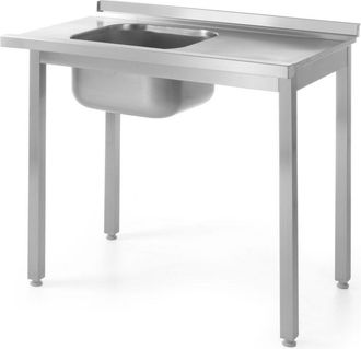 OEM Mesa De Carga Para Lavavajillas Con Fregadero, Acero, 100x60cm, Izquierda - Hendi 811917