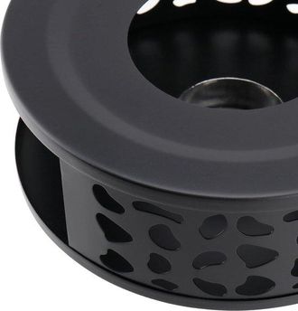 OEM Portavelas - Calentador De Tetera - Calentador De Tetera - Calentador - Placa Calentadora De T&eacute; - Calentador - Acero Inoxidable - Negro - 15 Cm