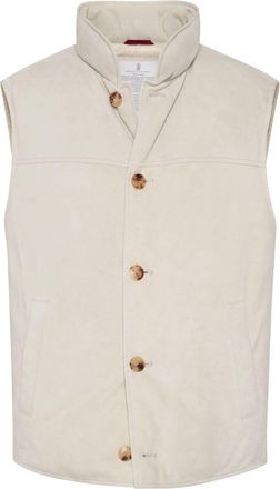 Brunello Cucinelli padded leather vest - men - Leather - M - Neutrals