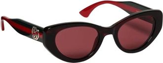 Gucci Accessoires, Dames, Rood, ONE Size, Gg 1862S Cat Eye Zonnebril