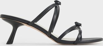 Charles & Keith Rose Strappy Slant-Heel Mules