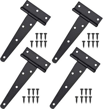 OEM Dailygoods - Bisagras En Forma De T De Acero Inoxidable Negro - 4 Piezas Para Puertas Y Vallas