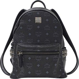 MCM Mcm Black Coated Canvas Backpack (Pre-Owned)