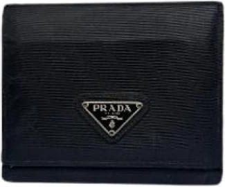 Prada Pre-owned Vintage Portemonnee - Dames - Vintage Accessoires - Zwart - ONE Size - Leer - Vintage