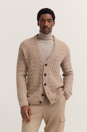 Bugatti Herren Vest met V-hals en vlechtlook