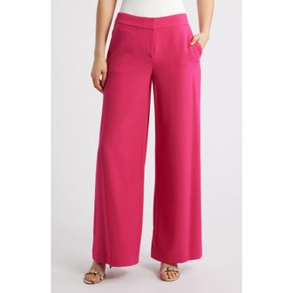 Tahari by ASL Wide Leg Pants in Raspberry at Nordstrom, Size 10