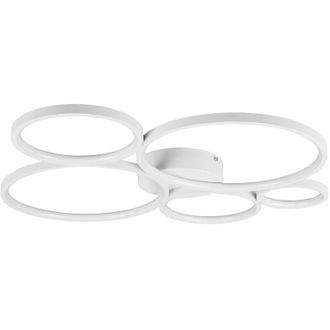 ETC Shop Plafoniera a LED design ad anello interruttore dimmer illuminazione soggiorno sala da pranzo corridoio lampada bianco opaco