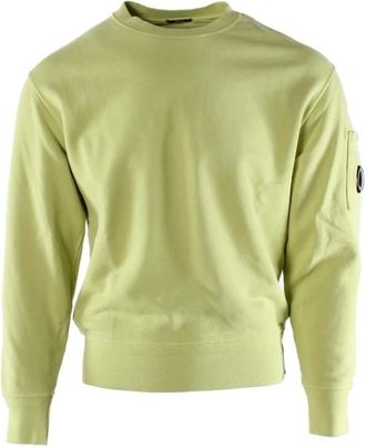 C.P. Company Sweatshirts, male, Green, Size: XS Green Cotton Sweater for Men