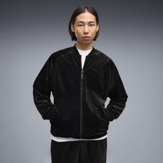 Puma Giacca sportiva in velluto Essentials Elevated dal taglio morbido da uomo, Abbigliamento, Nero, XS