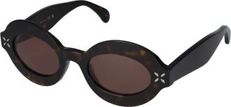Alaia Ovalen Zonnebril - Dames - Zonnebrillen - Bruin - 49 MM - Accessoires