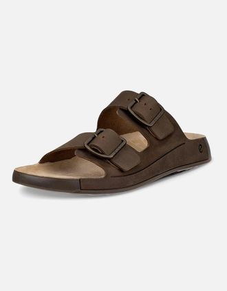 Ecco Mens ECCO Mens Cozmo Nubuck Two-Strap Sandals - Brown - Size: 10.5/11