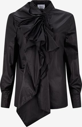 Alexander McQueen Wachsbaumwoll-Stehkragenhemd