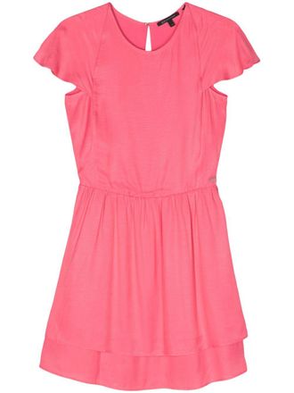 A|X Armani Exchange flared layered-skirt dress - women - Viscose/Polyester - 10 - Pink