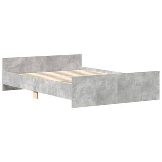 Berkfield Home Durable Bed Frame with Headboard & Footboard Concrete Grey 120x | Size: Small Double