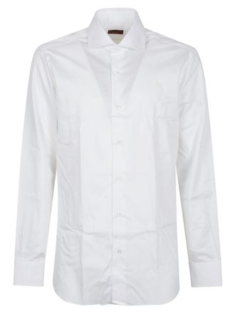 Barba White Cotton Long-Sleeve Shirt