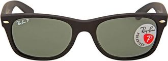 Ray-Ban New Wayfarer Classic Polarized Green Unisex Sunglasses RB2132 622/58 52