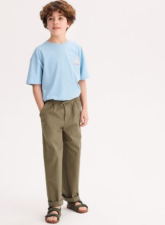 La Redoute Collections Chino broek met elastische tailleband