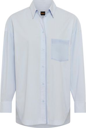 Boss Orange by Hugo Boss Hemdbluse BOSS ORANGE Bonsta Premium Damenmode, Damen, Gr. 36, light, pastel blau 456, Popeline;Organza, Obermaterial: 100% Baumwolle, unifarben, over