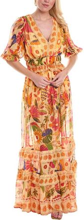 Farm Rio Farm Rio Tapestry Tiered Hem Maxi Dress