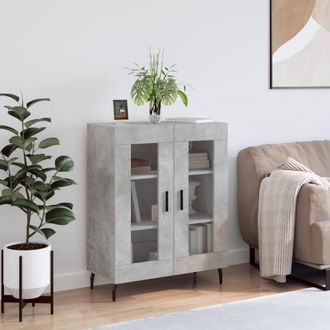 vidaXL Aparador De Madera De Ingenier&iacute;a Gris Hormig&oacute;n 69,5x34x90 Cm Vidaxl