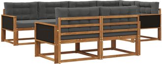 vidaXL Conjunto De Sof&aacute;s De Exterior 8 Uds. Natural Y Antracita Vidaxl