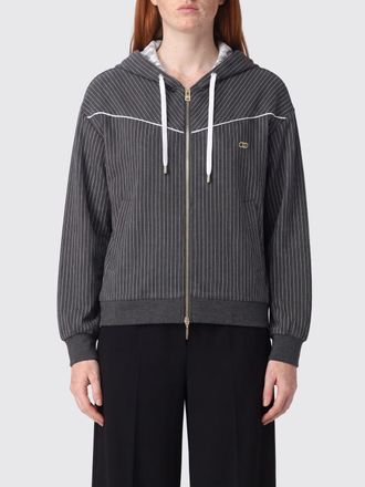 Liu Jo Felpa a righe con cappuccio e chiusura a zip