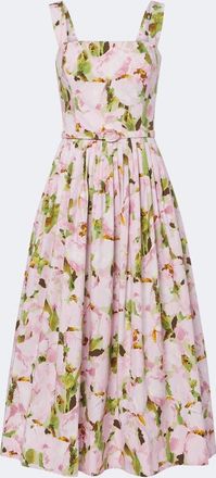 Oscar De La Renta Floral cotton-blend cocktail dress