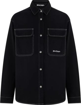 Palm Angels Blouses Shirts - Heren - Casual Overhemden - Zwart - L - Overhemden