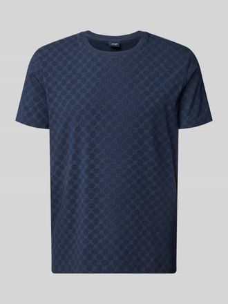 Joop T-Shirt mit Logo-Muster und Rundhalsausschnitt in Marine, Gr&ouml;&szlig;e XXL