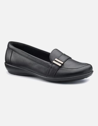 Hotter Womens Clay Womens Extra Wide Loafers - Black - Size: 5.5