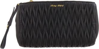 Miu Miu Matelasse Black Leather Pouch (Pre-Owned)