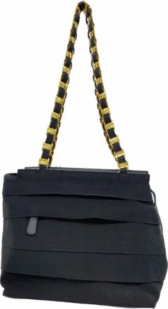 Ferragamo Black Canvas Tote Bag (Pre-Owned)