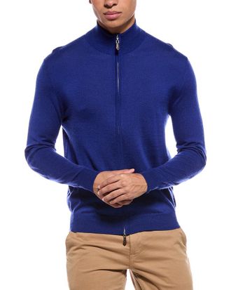 N.Peal N.Peal Hyde Zip 100% Cashmere Mock Neck Cardigan