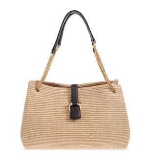 Ferragamo Tote Bags, female, Beige, Size: ONE SIZE Medium Raffia Bag