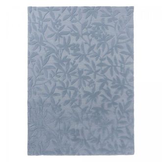Laura Ashley Alfombra de sal&oacute;n capiton&eacute; a mano de lana natural, azul 170x240