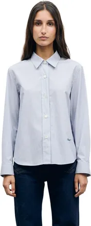 Gerard Darel Lyla Relaxed Stripe Shirt in Cloud at Nordstrom, Size X-Large/xx-Large