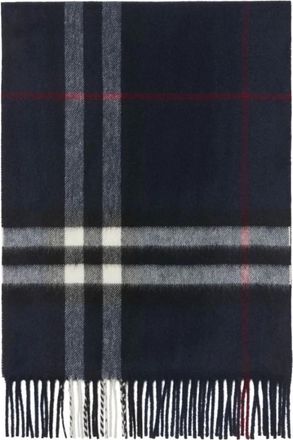 Burberry Accessoires, Dames, Blauw, ONE Size, Kasjmier, Check Cashmere Sjaal
