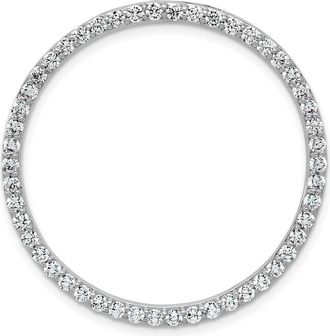 Diamond2Deal 14k Gold 1 1/2 Ct Lab Grown Diamond Circle Chain Slide Pendant