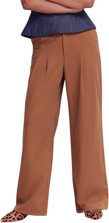 Boden Mayfair Pleat Detail Wide Leg Trousers in Ginger at Nordstrom, Size 10